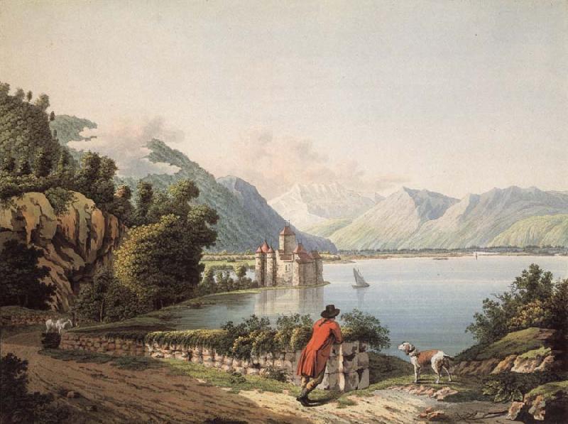 Francois-Hubert Drouais Seen Chateau of Chillon oil painting image